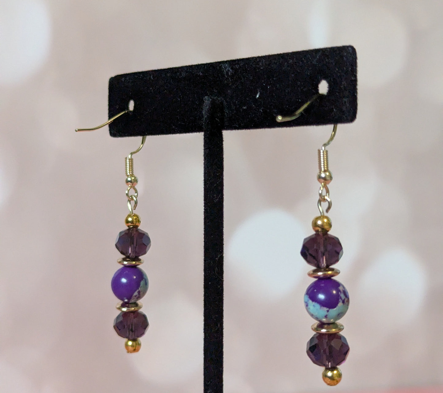 Purple Jasper Bead Earrings
