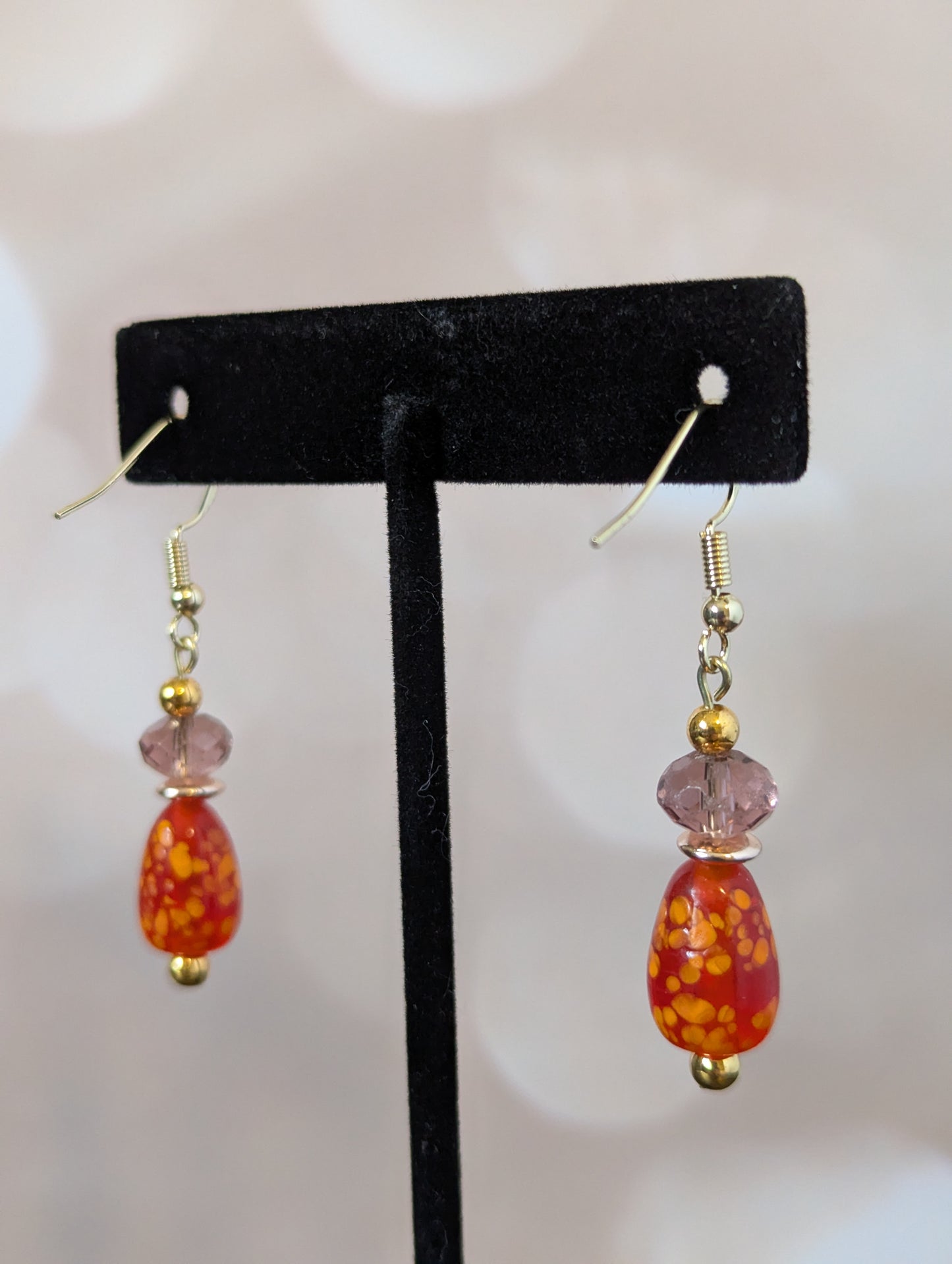Purple & Orange Dangle Earrings