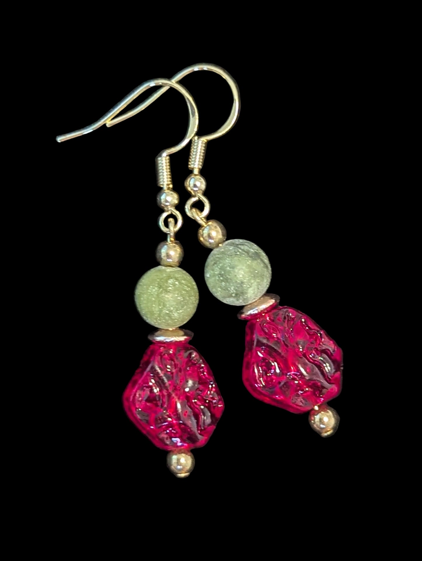 Red & Green Faux Gemstone Earrings