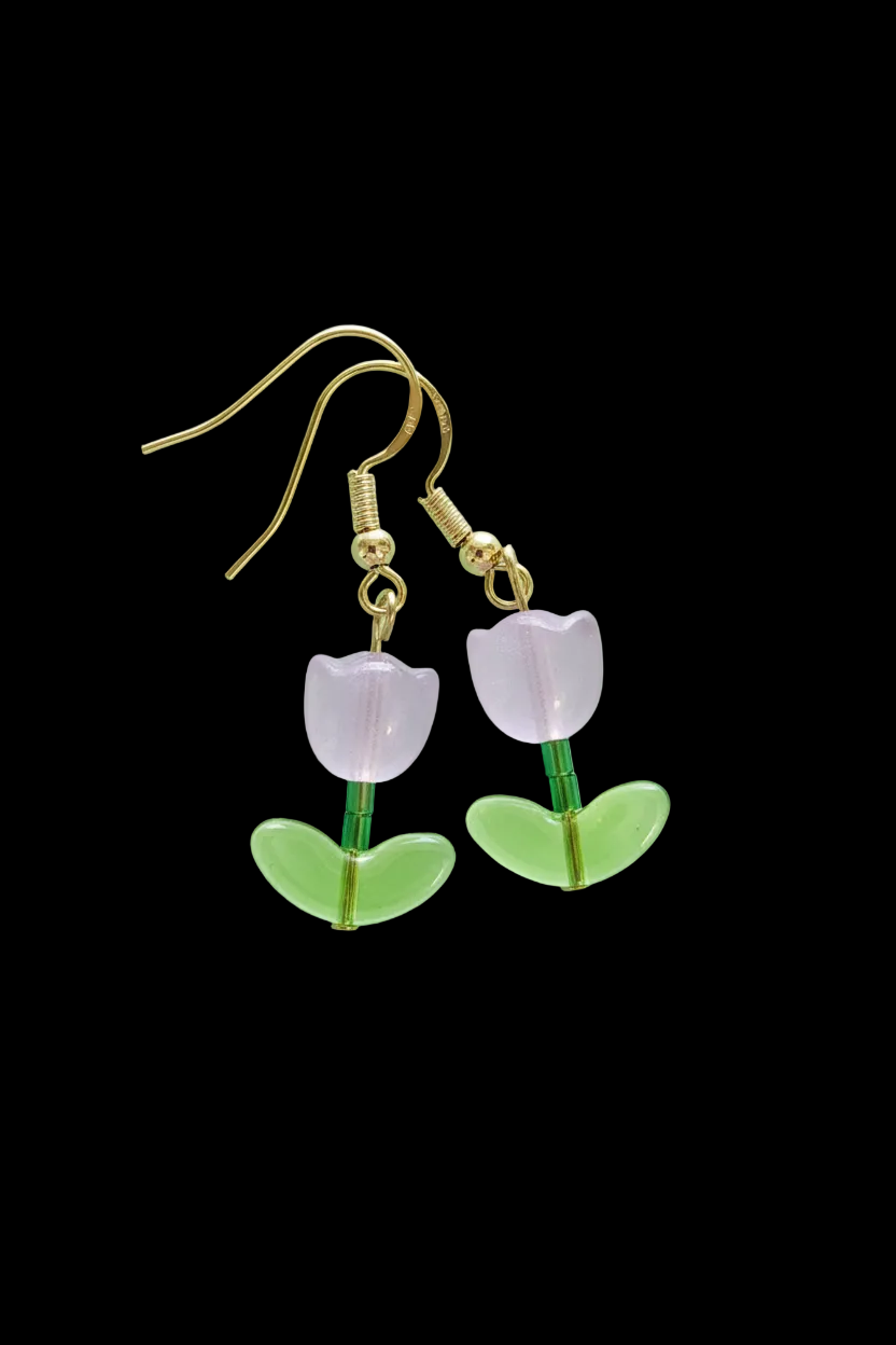 Purple Tulip Earrings