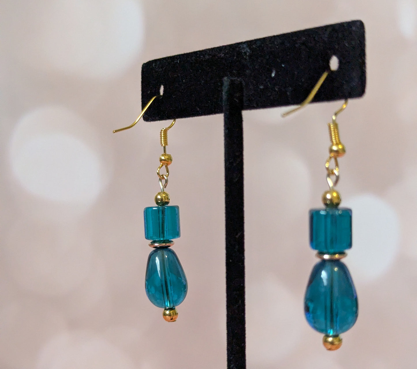 Blue On Blue Glass Earrings