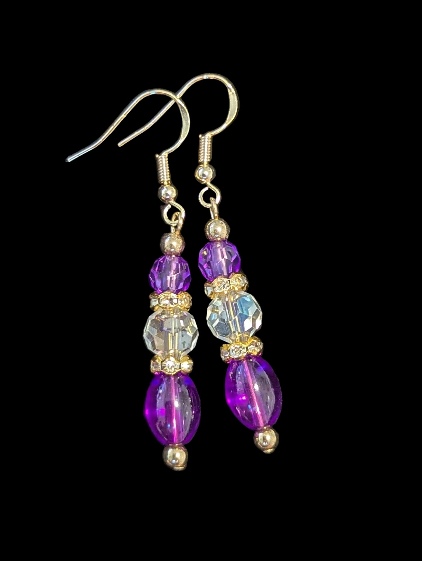 Purple Tiered Earrings