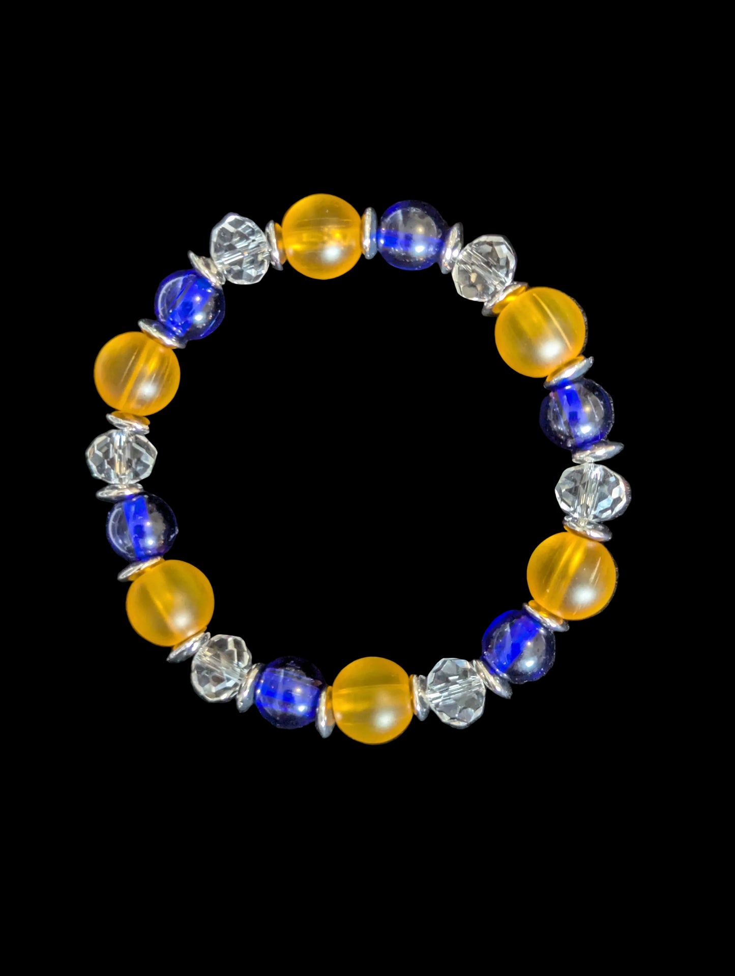 Orange & Blue Glass Bracelet