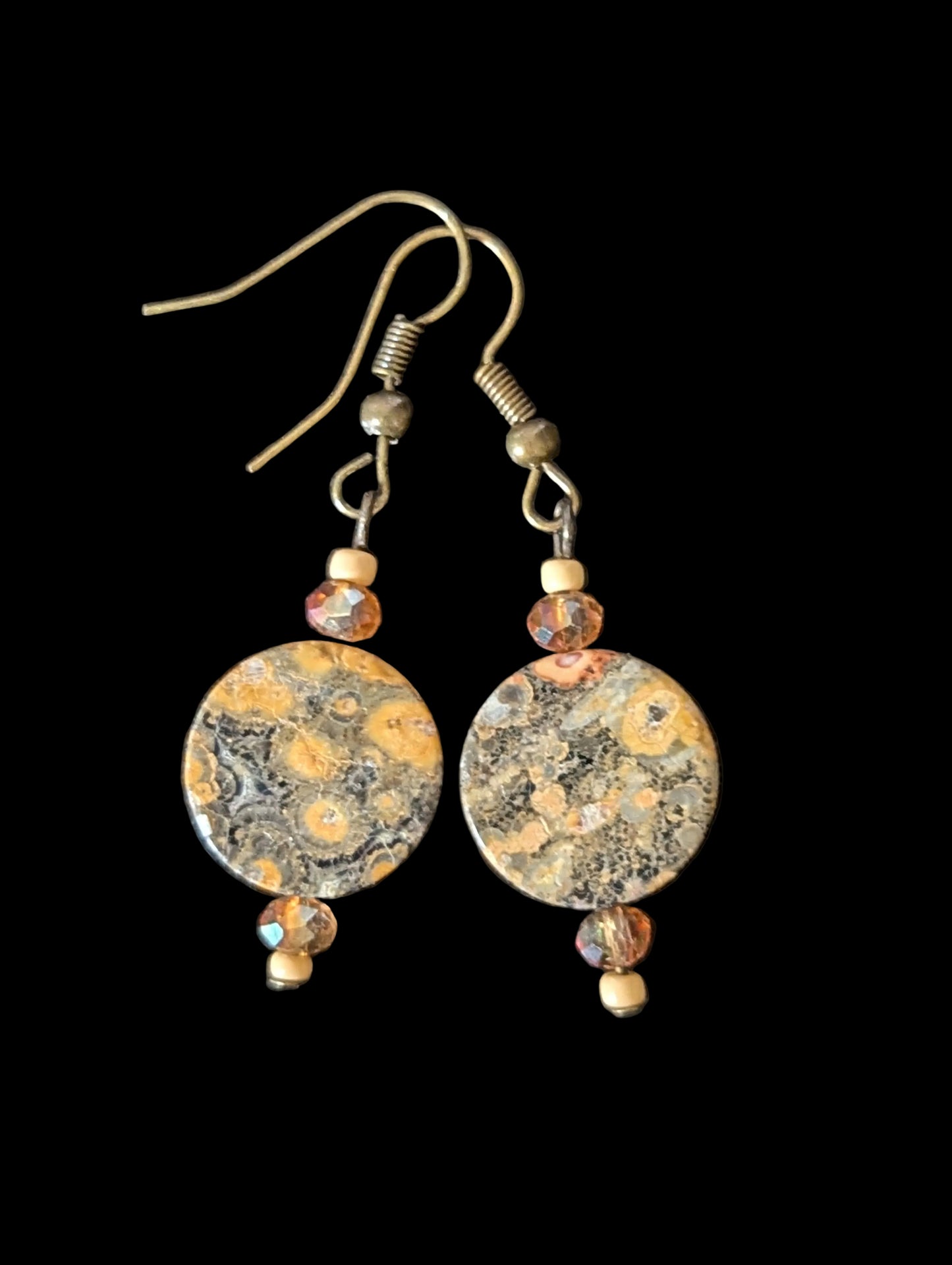 Flat Disk Gemstone Earrings