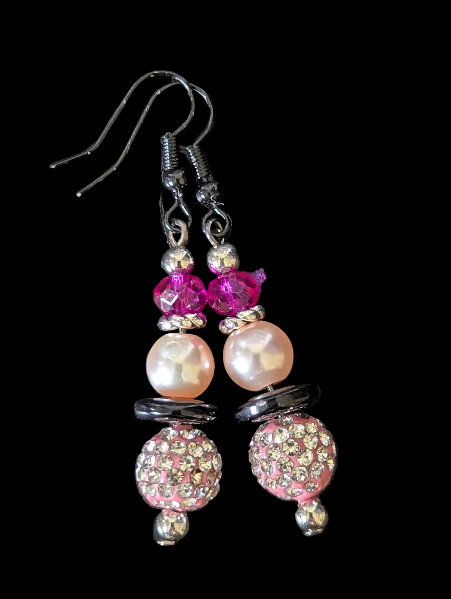 Pink Ball Faux Pearl Earrings