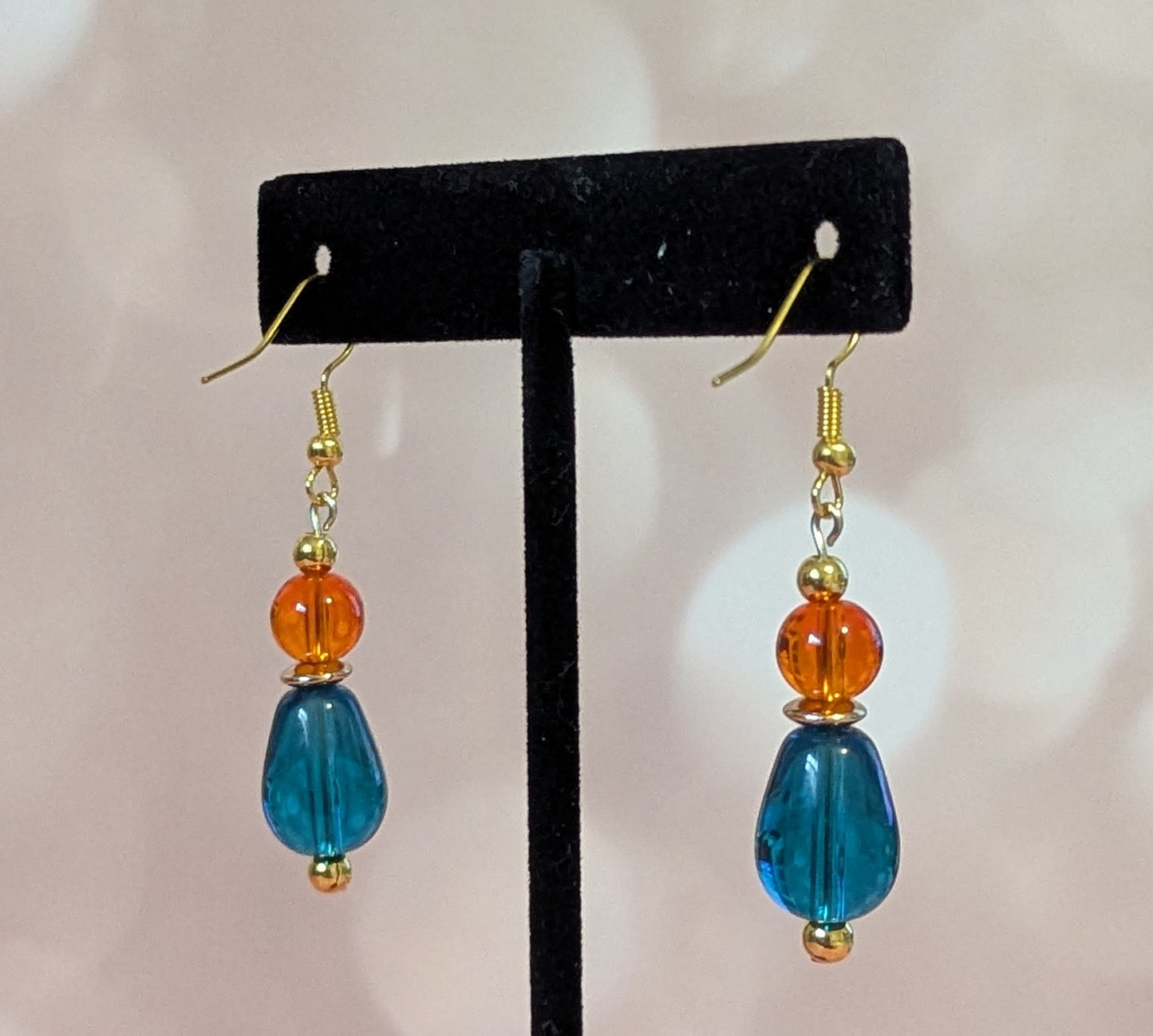 Blue & Orange Dangle Earrings