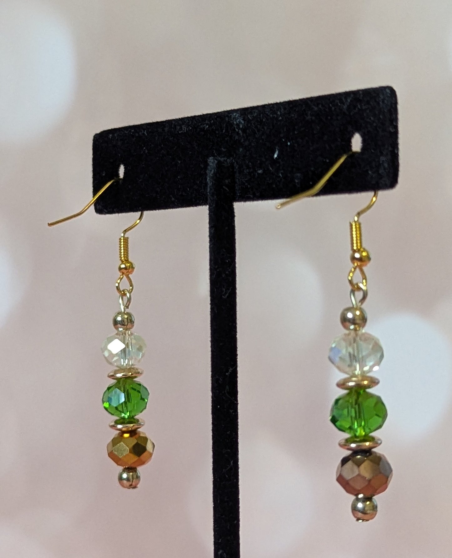 Brown & Green Faceted Earrings