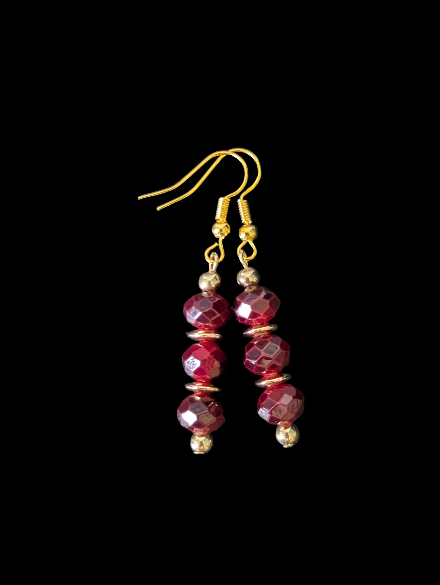 Garnet Red Dangle Earrings