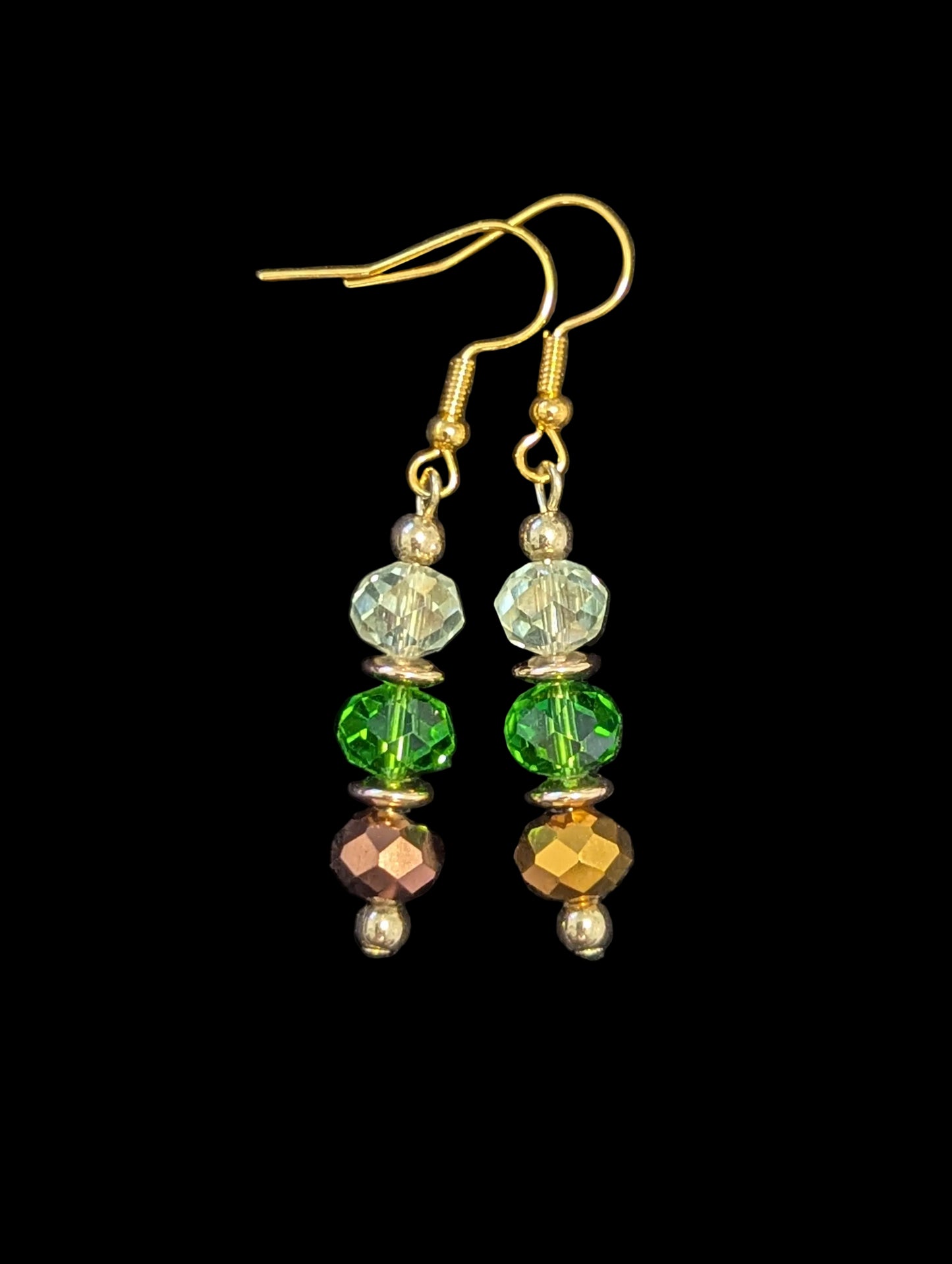 Brown & Green Faceted Earrings