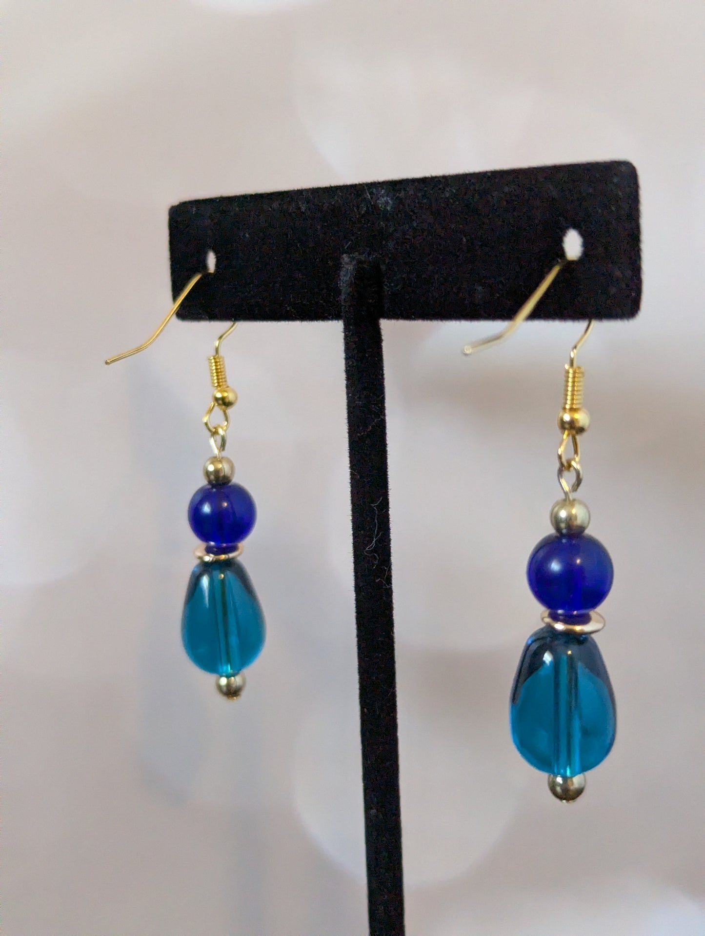 Double Blue Dangle Earrings