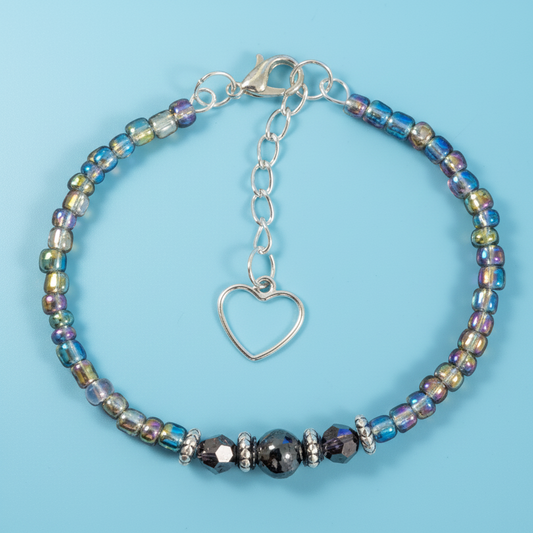 Silver Heart Wire Bracelet