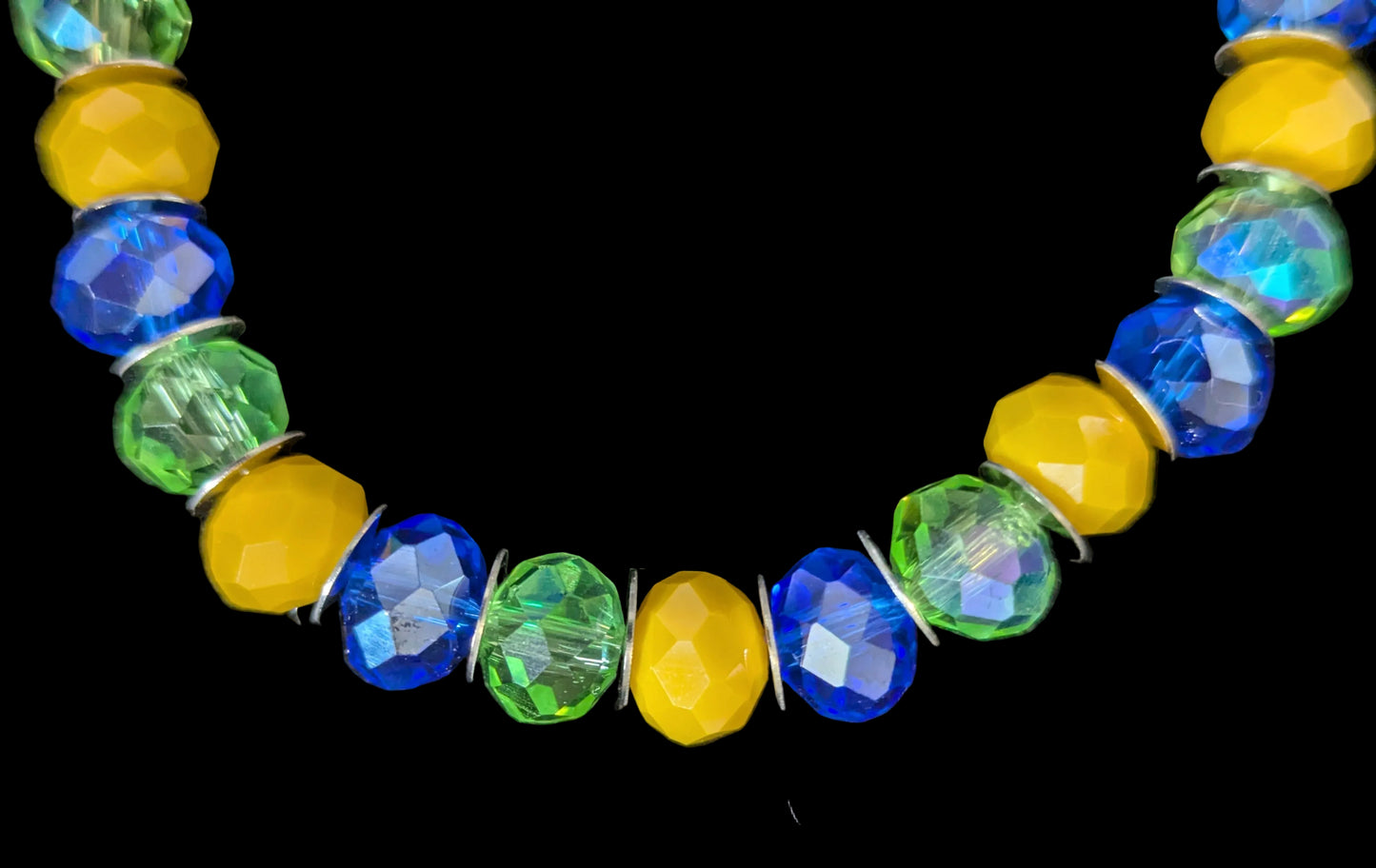 Yellow Multi Color Bead Bracelet