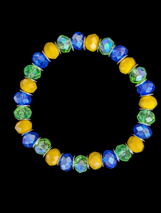 Yellow Multi Color Bead Bracelet