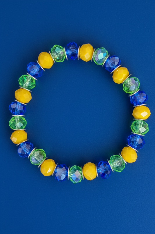Yellow Multi Color Bead Bracelet