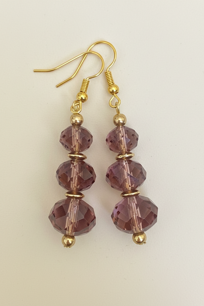 Triple Purple Earrings