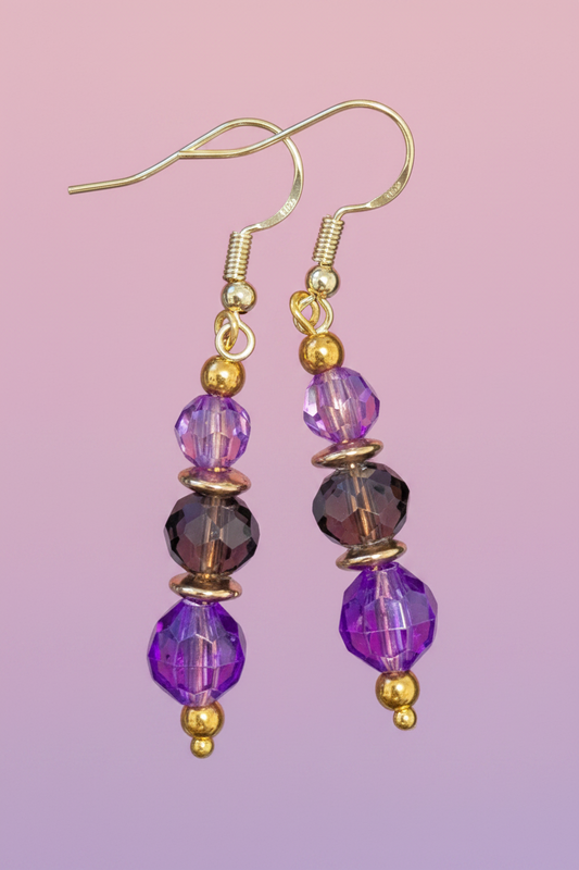 Triple Faceted Dangle Earrings