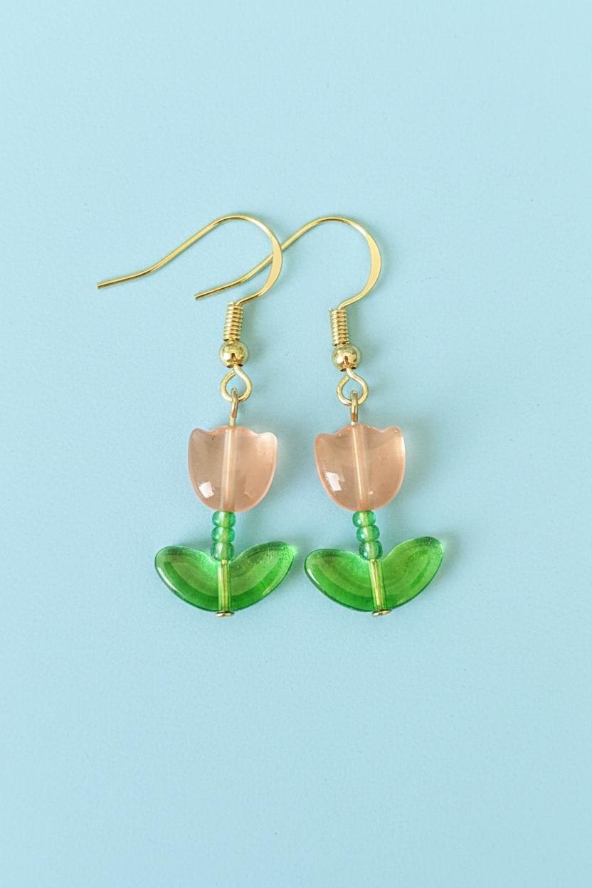 Peach Tulip Earrings