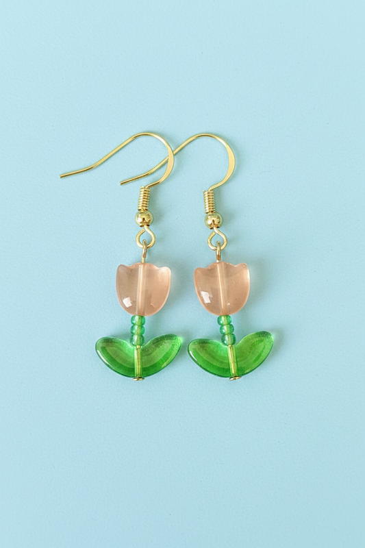 Peach Tulip Earrings