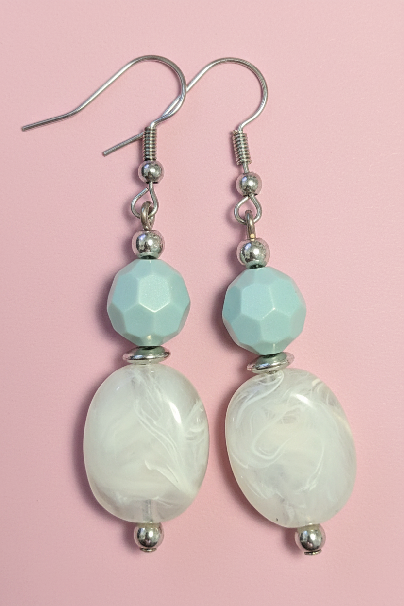 Blue & White Hourglass Earrings