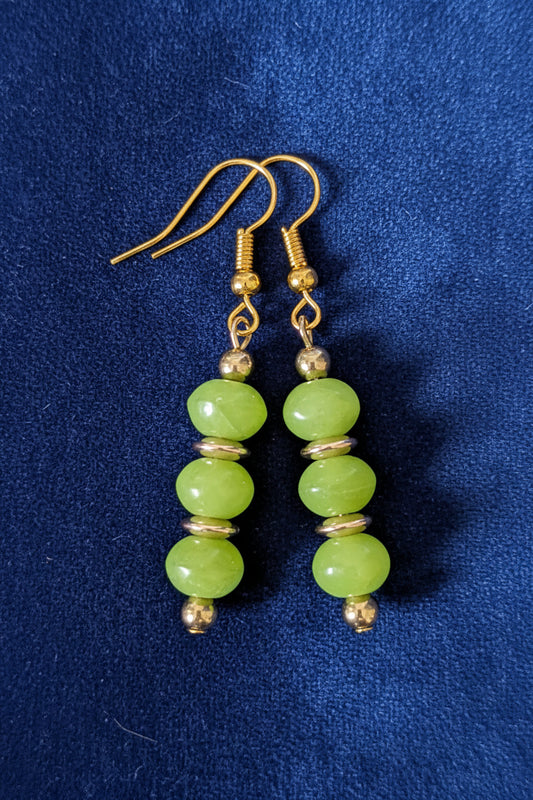 Triple Green Earrings