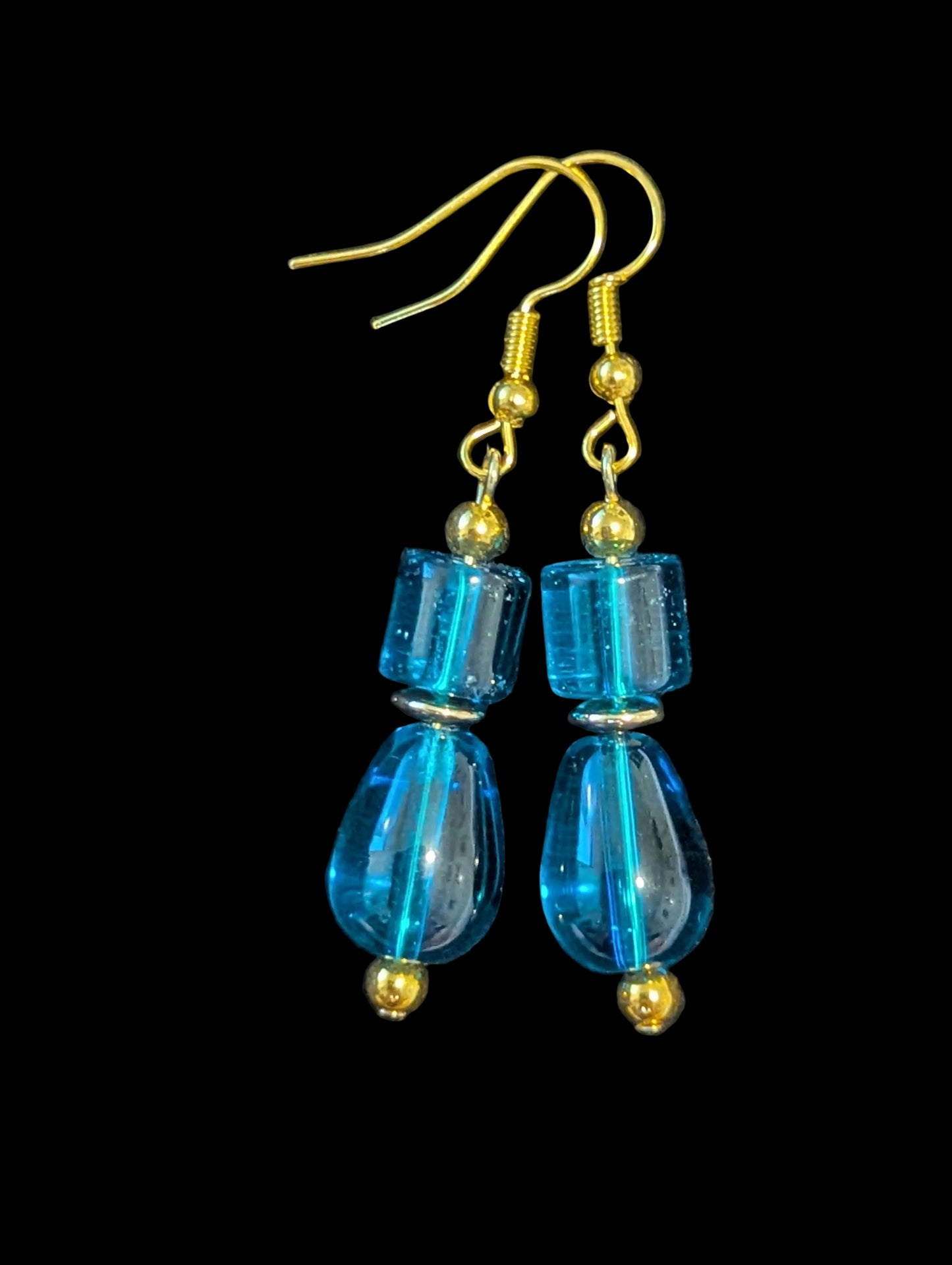 Blue On Blue Glass Earrings