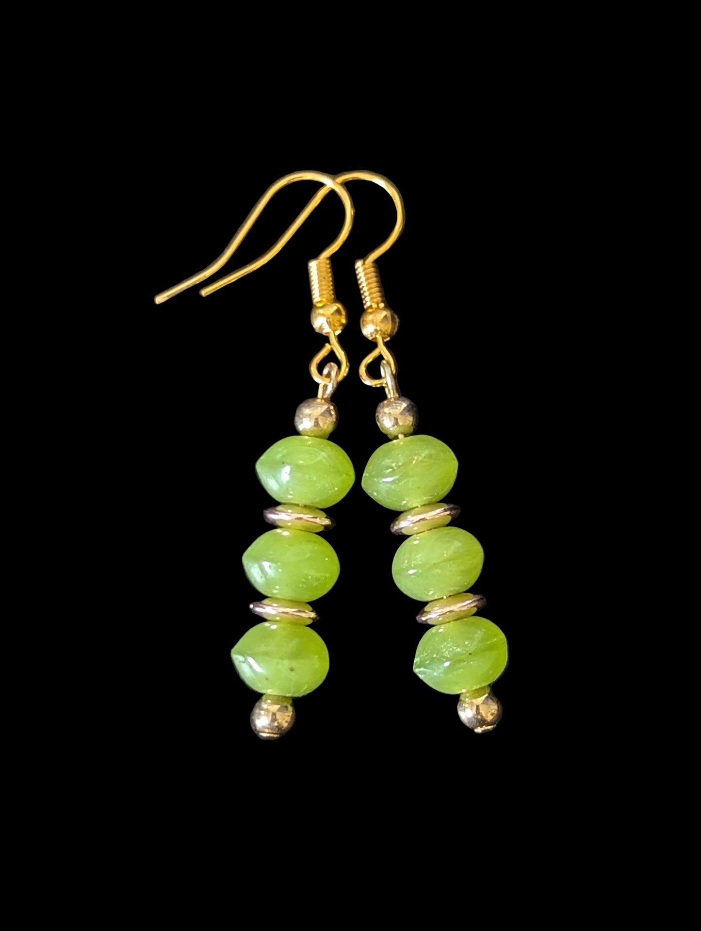 Triple Green Earrings