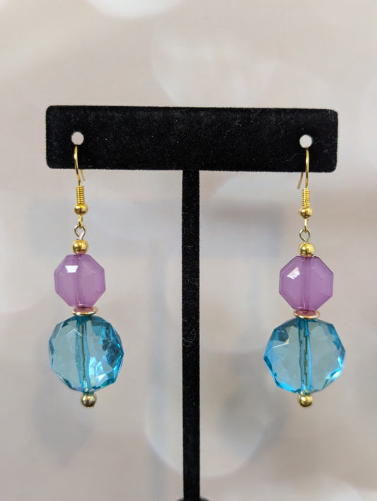 Blue & Purple Hourglass Earrings