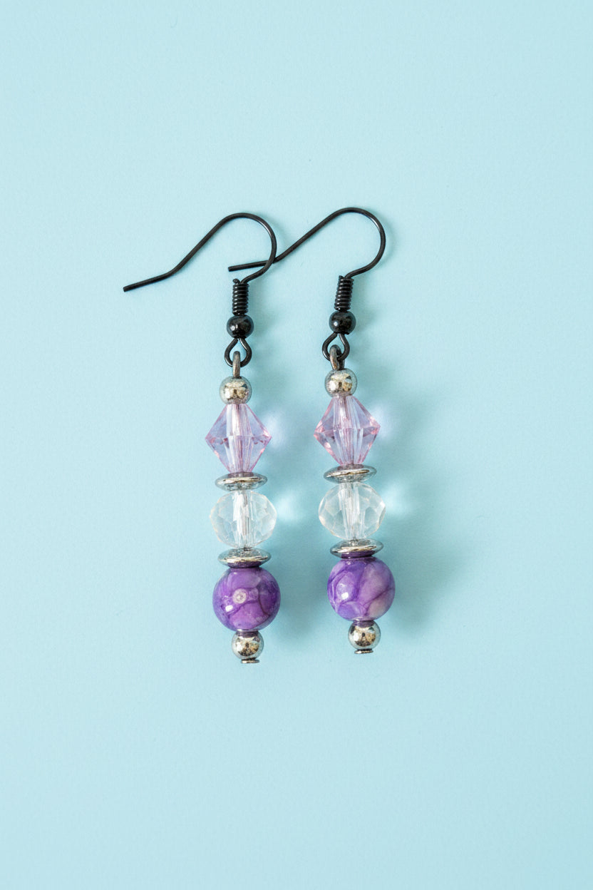Purple & Pink Tiered Earrings