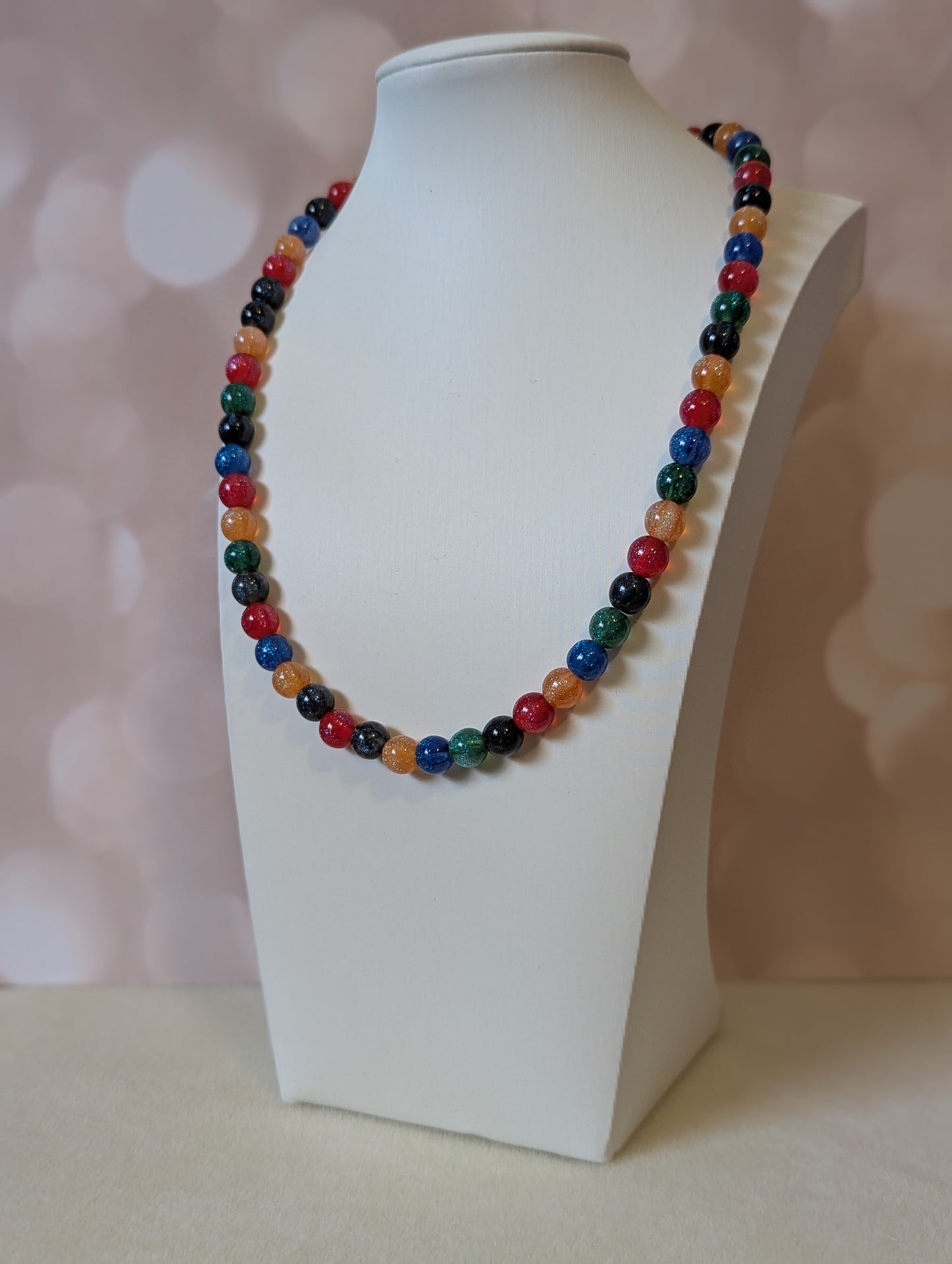 Multi Color Sparkle Bead Necklace
