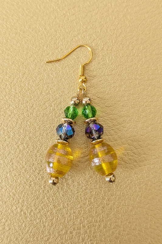 Gold Swirl Glass Earrings