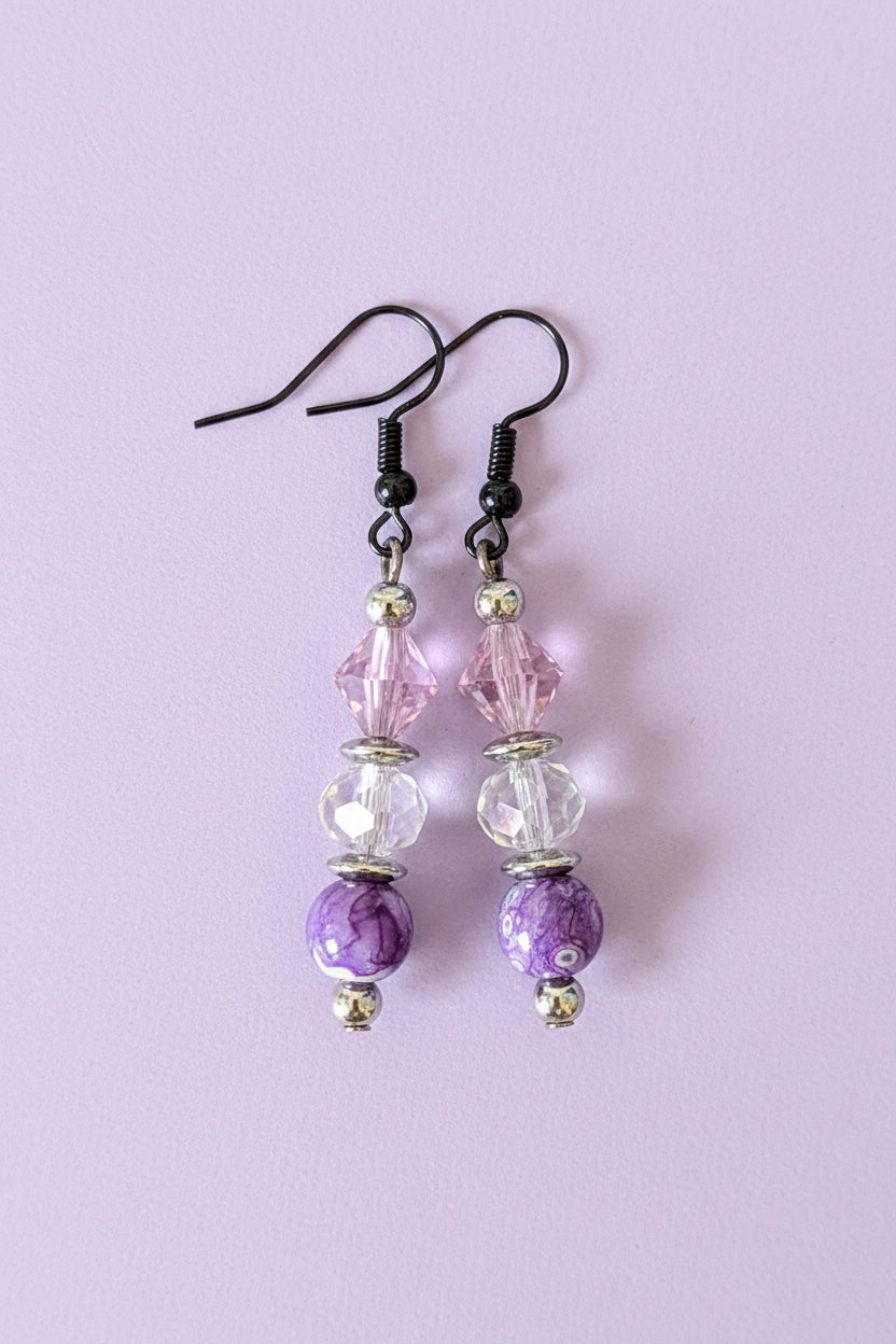 Purple & Pink Tiered Earrings