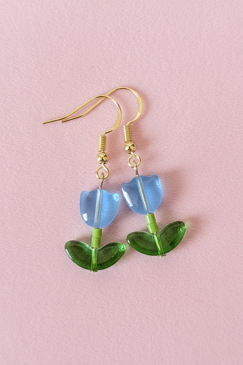 Blue Tulip Earrings