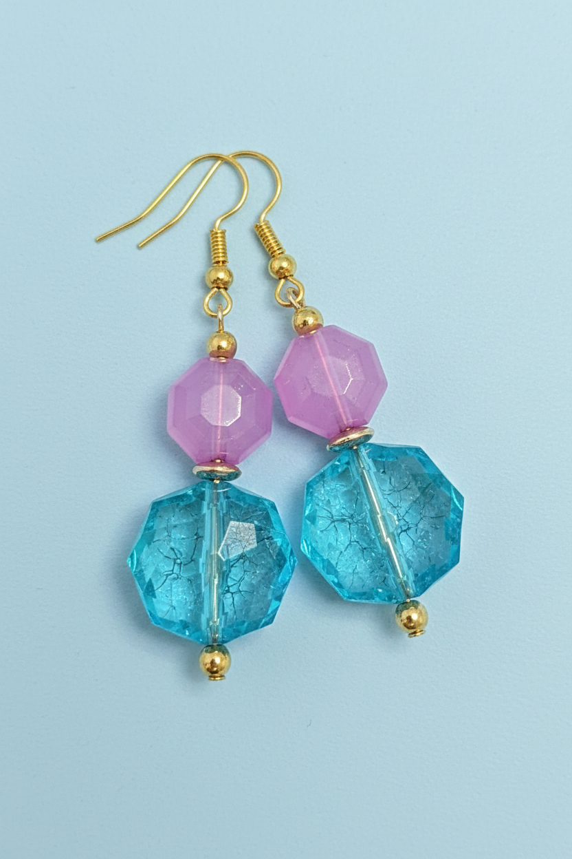 Blue & Purple Hourglass Earrings