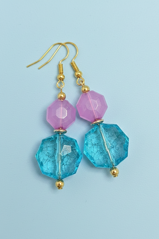 Blue & Purple Hourglass Earrings