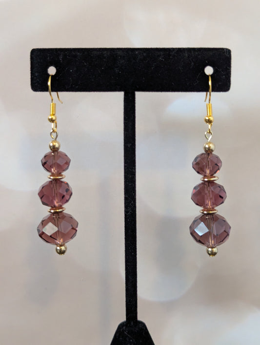 Triple Purple Earrings