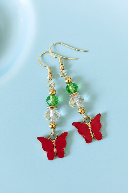 Red Butterfly Earrings