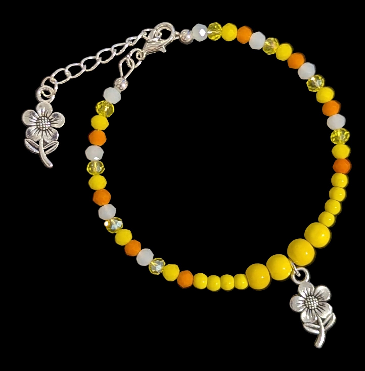 Yellow Flower Wire Bracelet