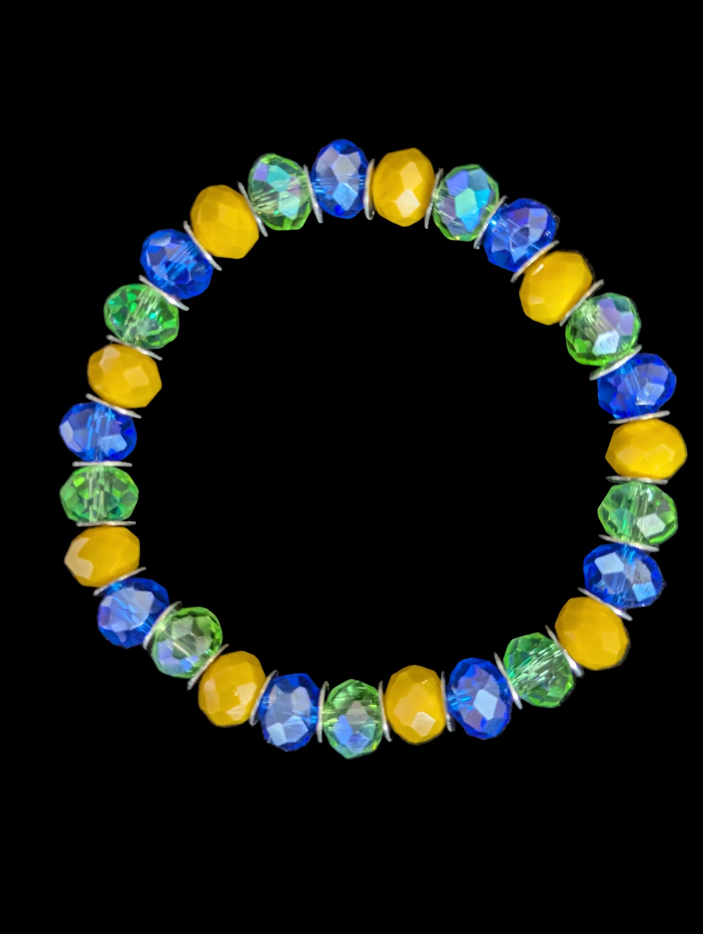 Yellow Multi Color Bead Bracelet