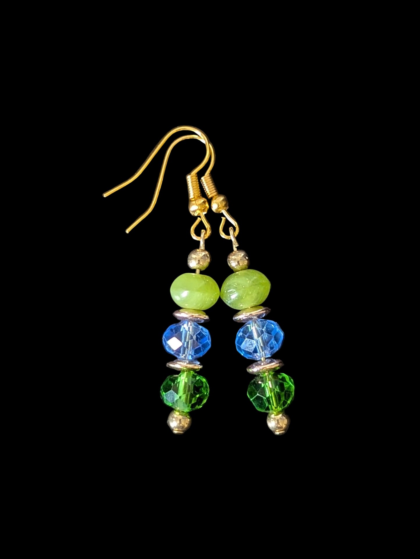 Green & Blue Glass Earrings