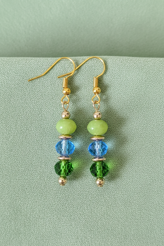 Green & Blue Glass Earrings