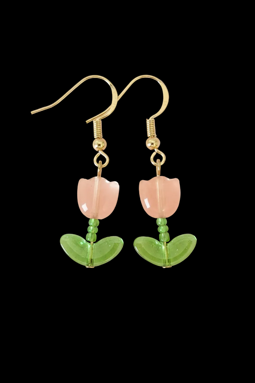 Peach Tulip Earrings