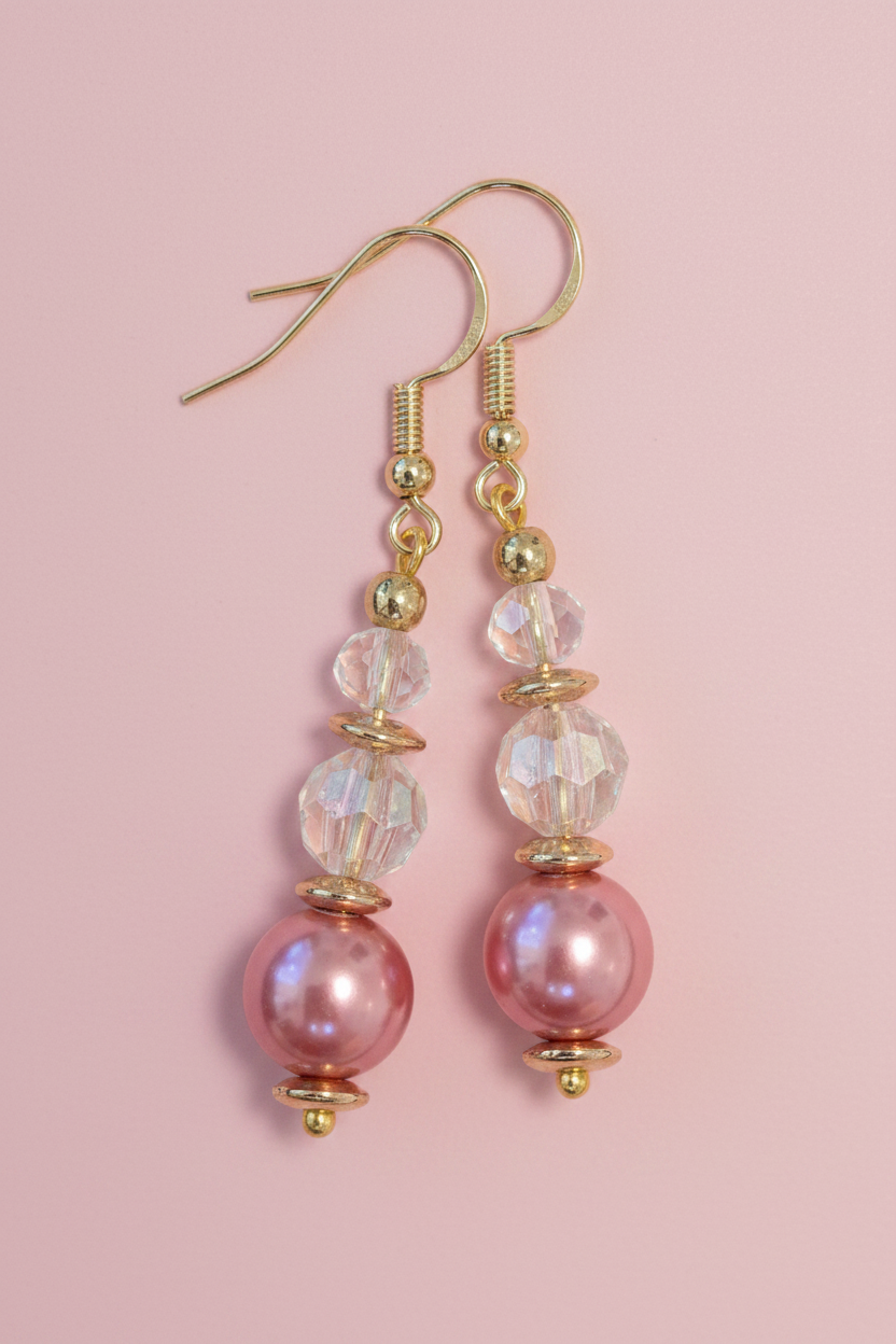 Pink Tiered Earrings