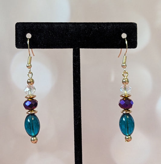Purple & Blue Tiered Earrings