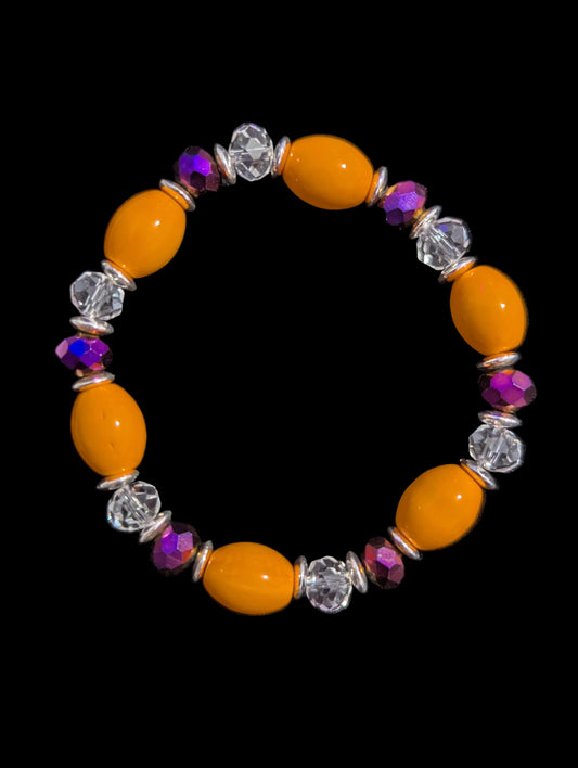 Orange Ceramic Bead Bracelet