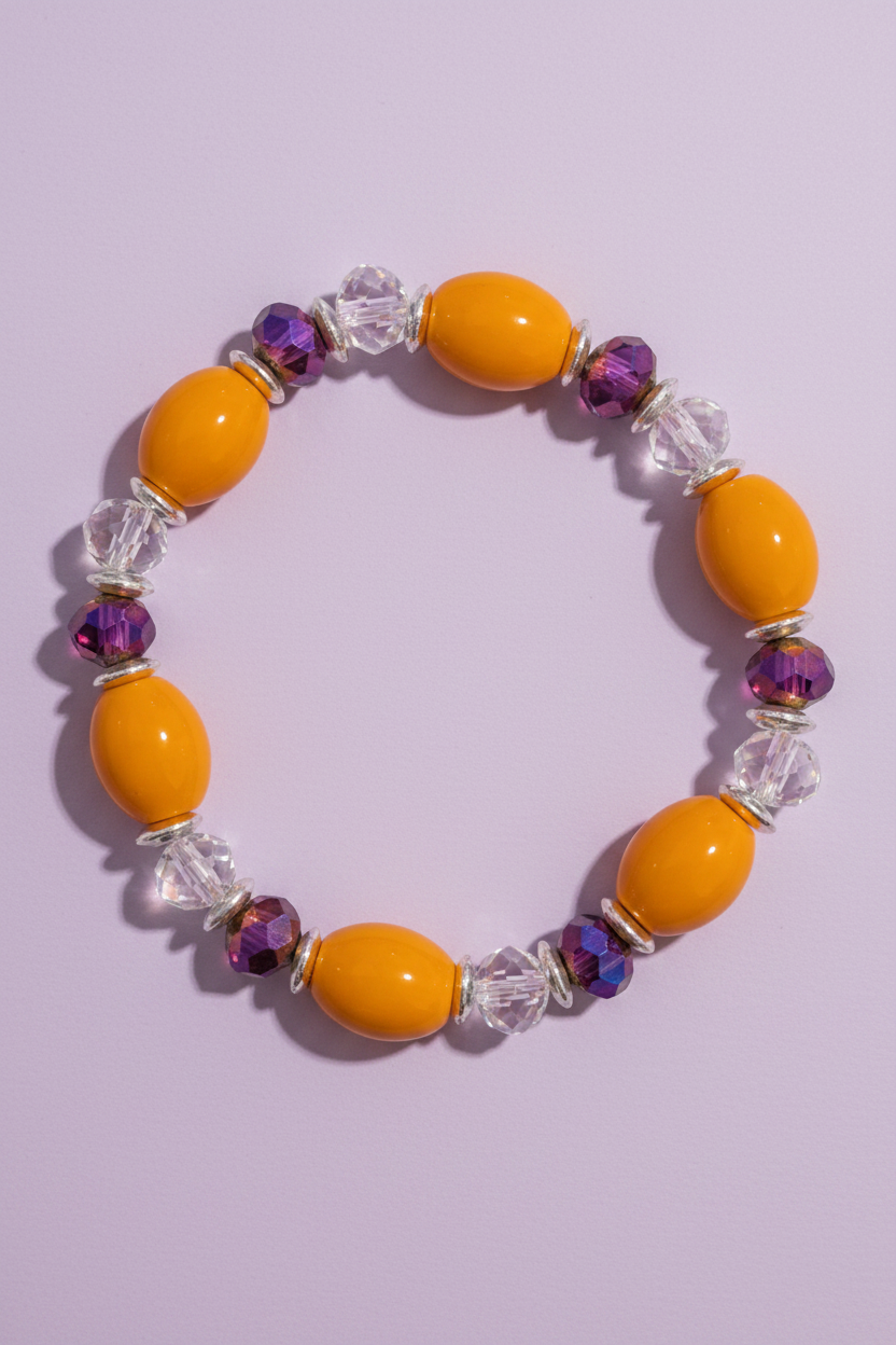 Orange Ceramic Bead Bracelet