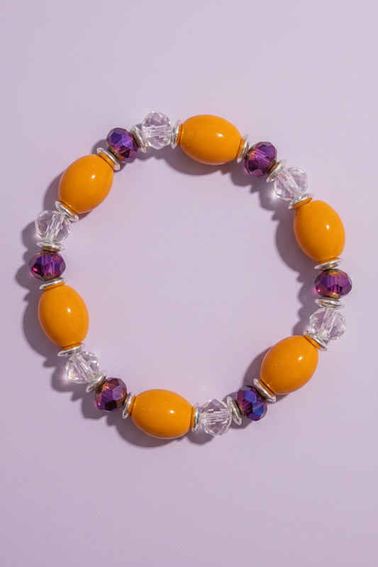 Orange Ceramic Bead Bracelet
