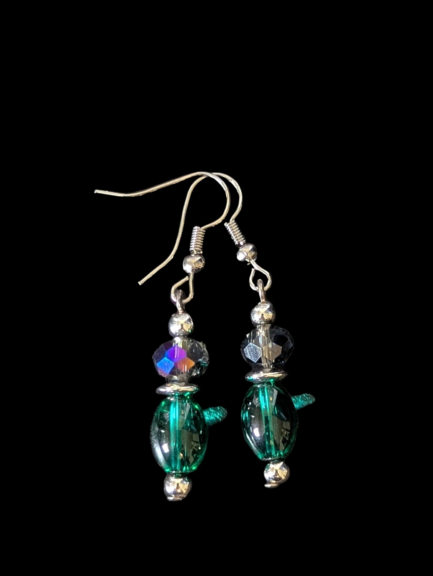 Metallic Purple & Green Earrings
