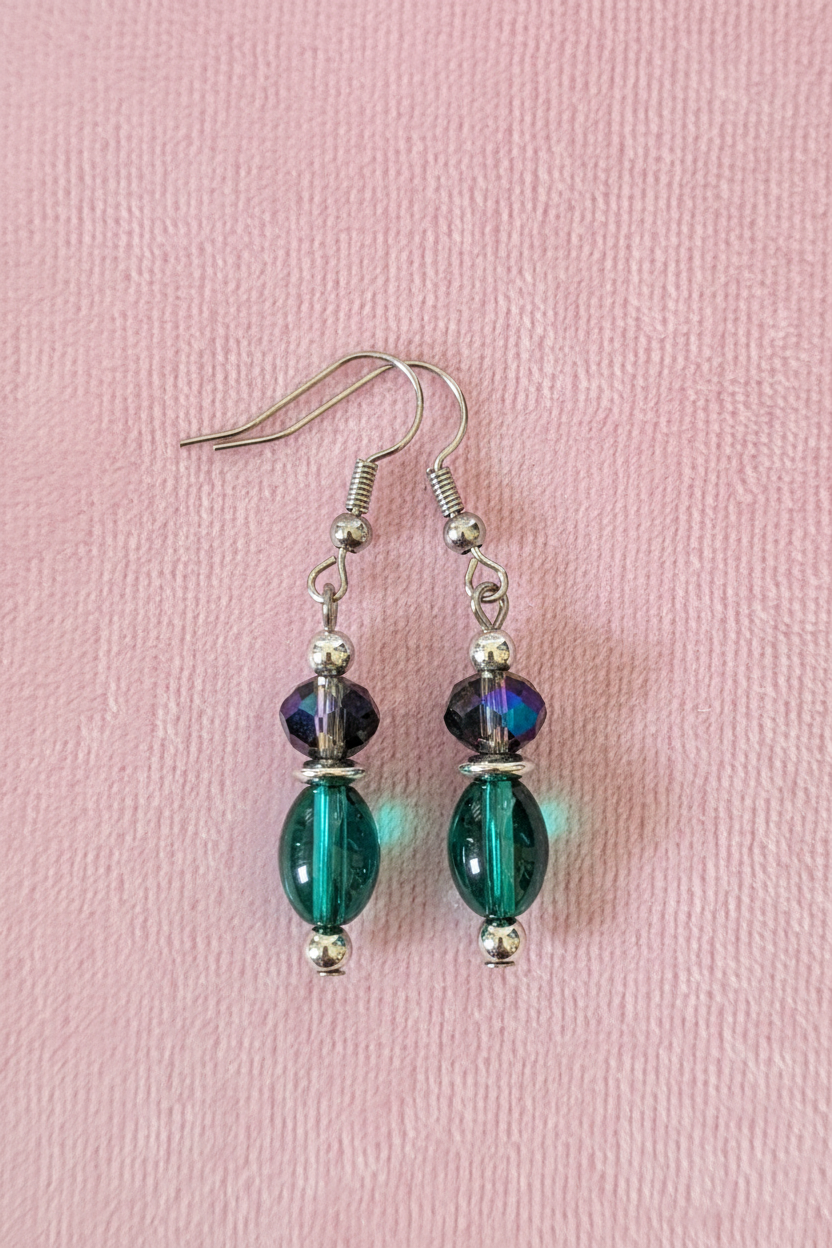 Metallic Purple & Green Earrings