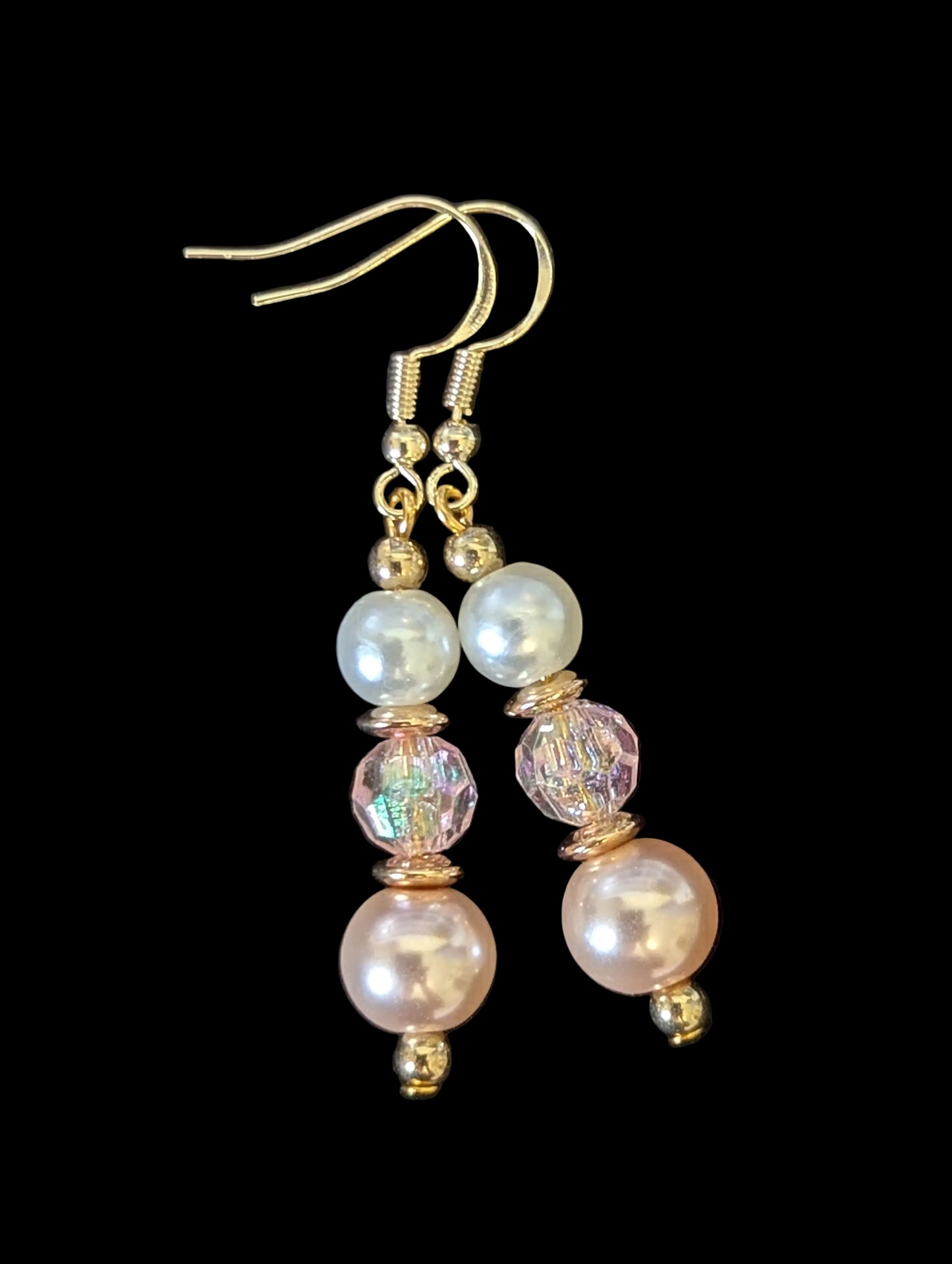Pink Faux Pearl Earrings