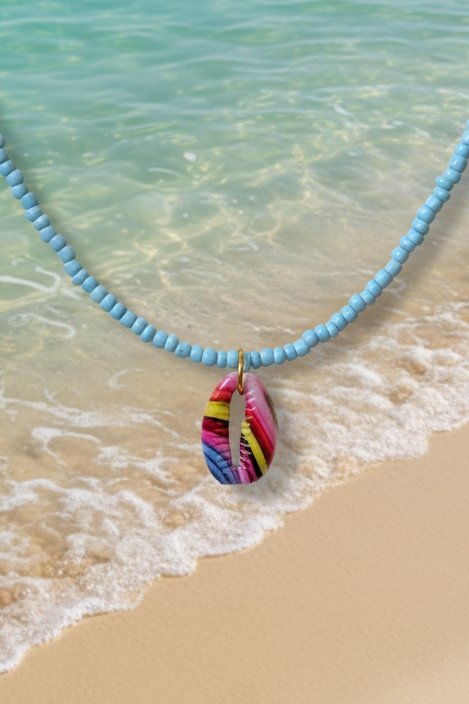 Blue Beach Pendant Necklace